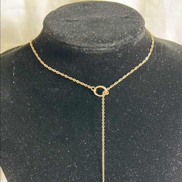 LC Lauren Conrad Gold Tone Circle /Paperclip Pendant Necklace - Picture 7 of 12